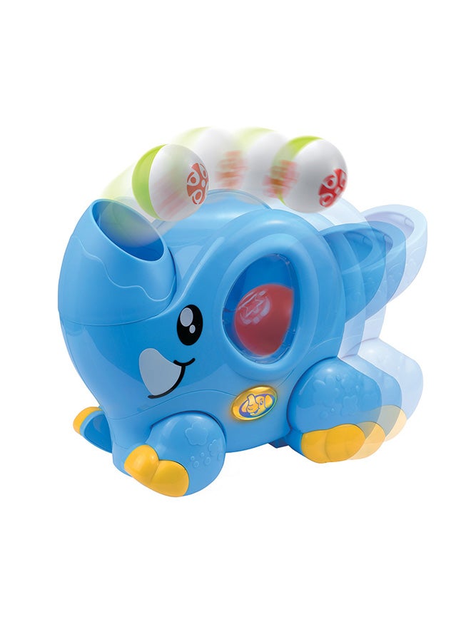 Little Learners Ball-popping Elephant - Motorized Walking Toy With Flashing Lights And Sounds, Rotatable Trunk, Includes 2 Balls, 12m+