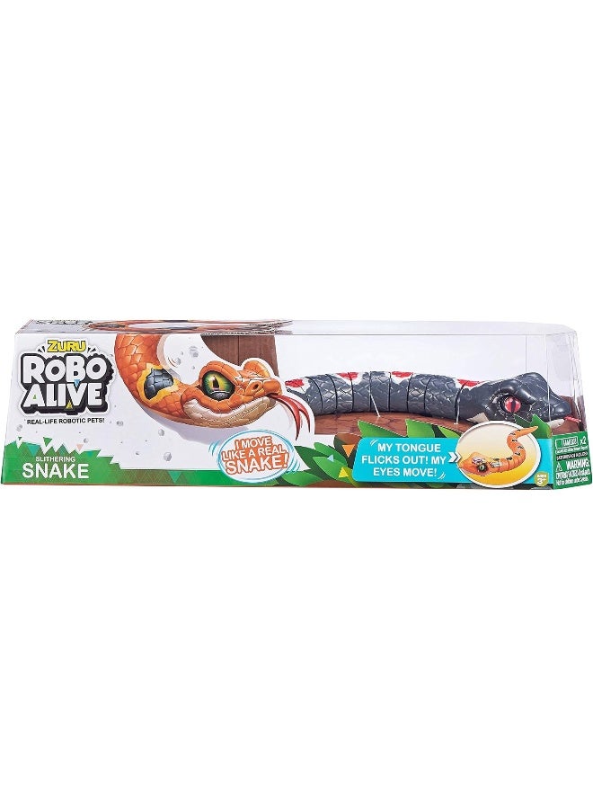 Robo Alive Slithering Snake Series 2 Grey by ZURU Battery-Powered Robotic Light Up Reptile Toy That Moves