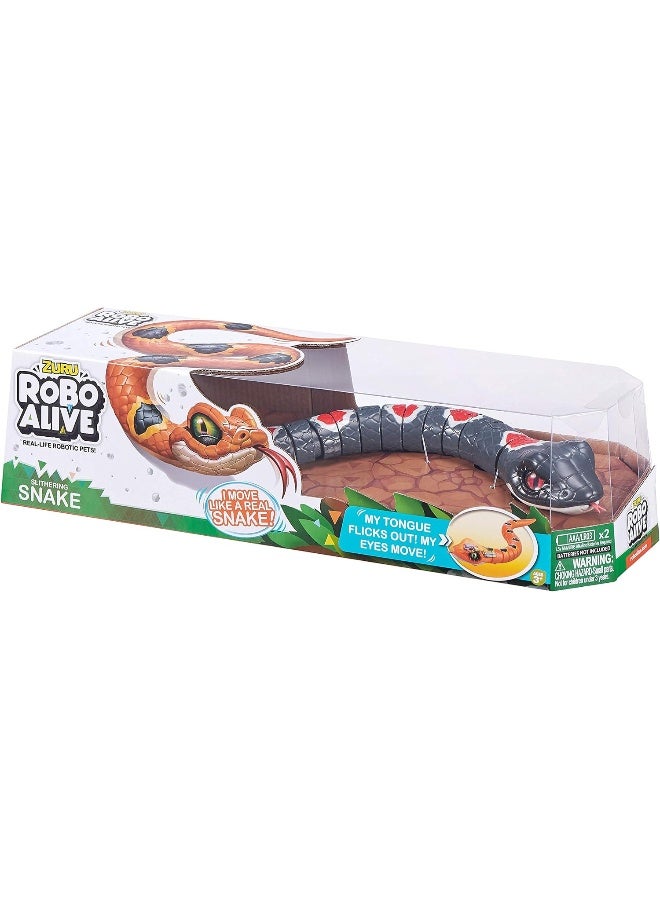 Robo Alive Slithering Snake Series 2 Grey by ZURU Battery-Powered Robotic Light Up Reptile Toy That Moves