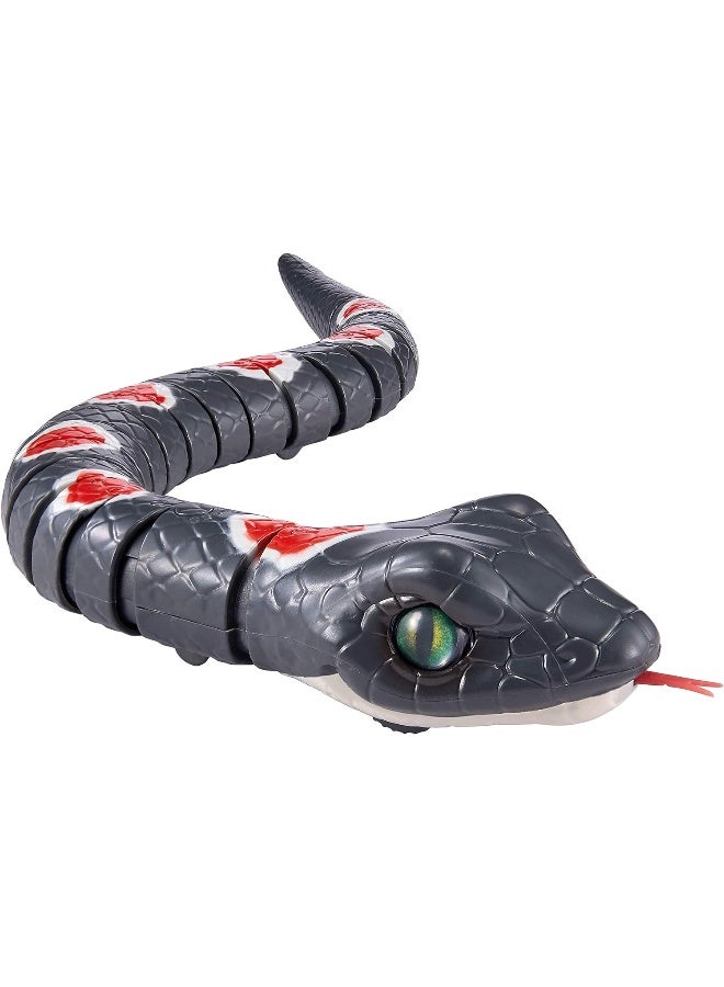 Robo Alive Slithering Snake Series 2 Grey by ZURU Battery-Powered Robotic Light Up Reptile Toy That Moves