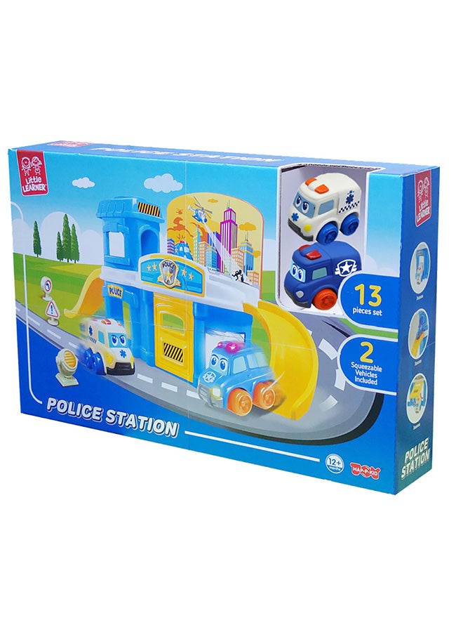 Little Learners Police Station Playset - Realistic Pretend Play Toy With Vehicles