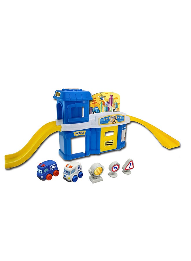 Little Learners Police Station Playset - Realistic Pretend Play Toy With Vehicles