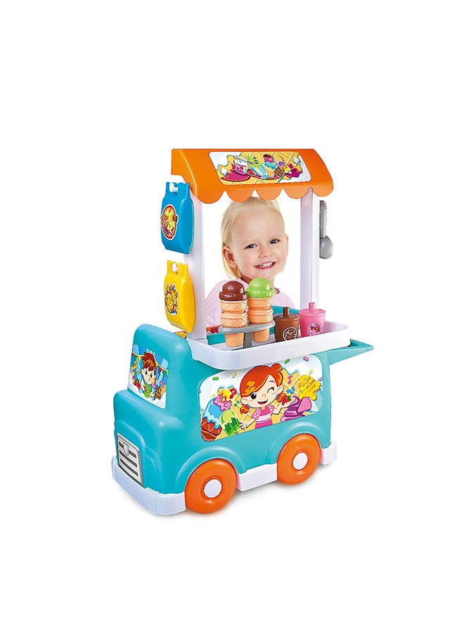 Little Learners Ice-cream Truck Playset - Interactive Toy With Realistic Sound Effects And 26 Pieces