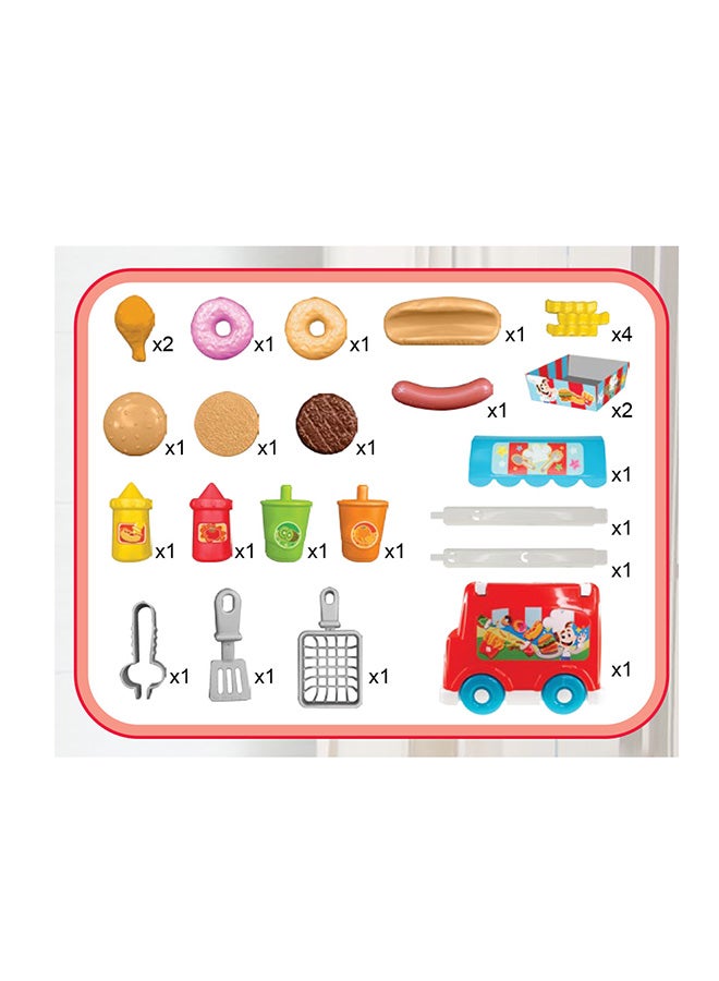 Little Learners Deli Truck Playset - Transforming Food Stand With Sound Effects And 26 Pieces