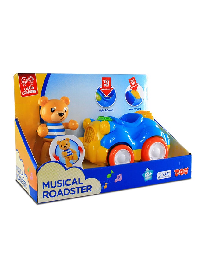 Little Learners Musical Motor Vehicle (Bear) - Interactive Push Along Toy