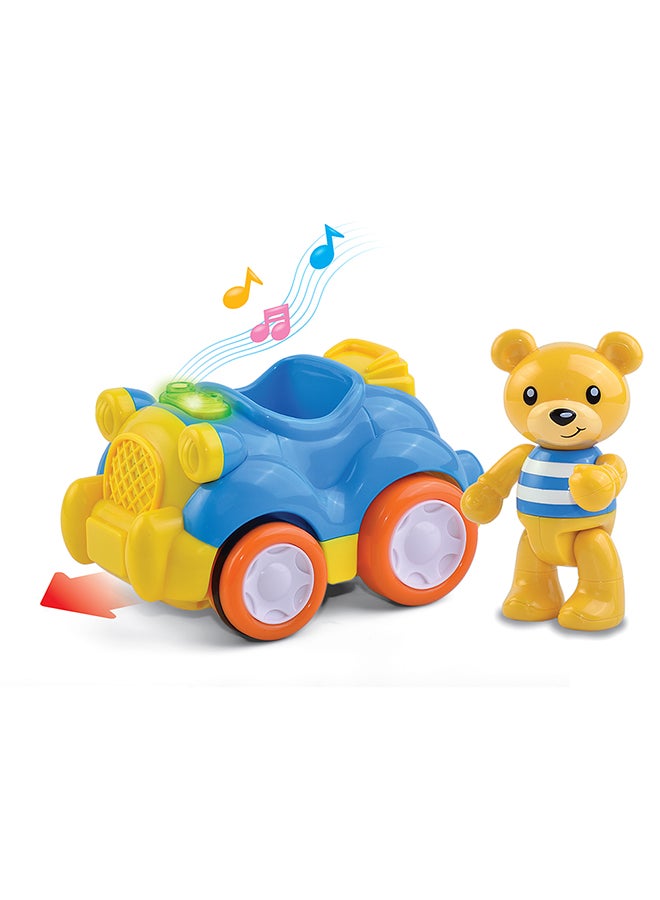 Little Learners Musical Motor Vehicle (Bear) - Interactive Push Along Toy