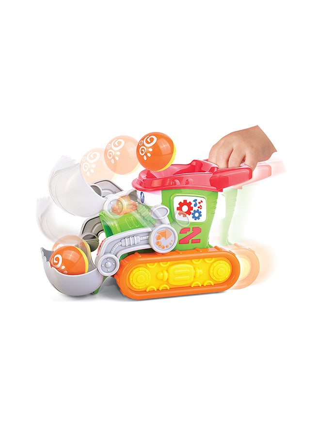 Little Learners Ball Tumblin' Shovel Truck - Electronic Lights And Sounds, Load And Scoop Action, 2 Balls Included, 12m+