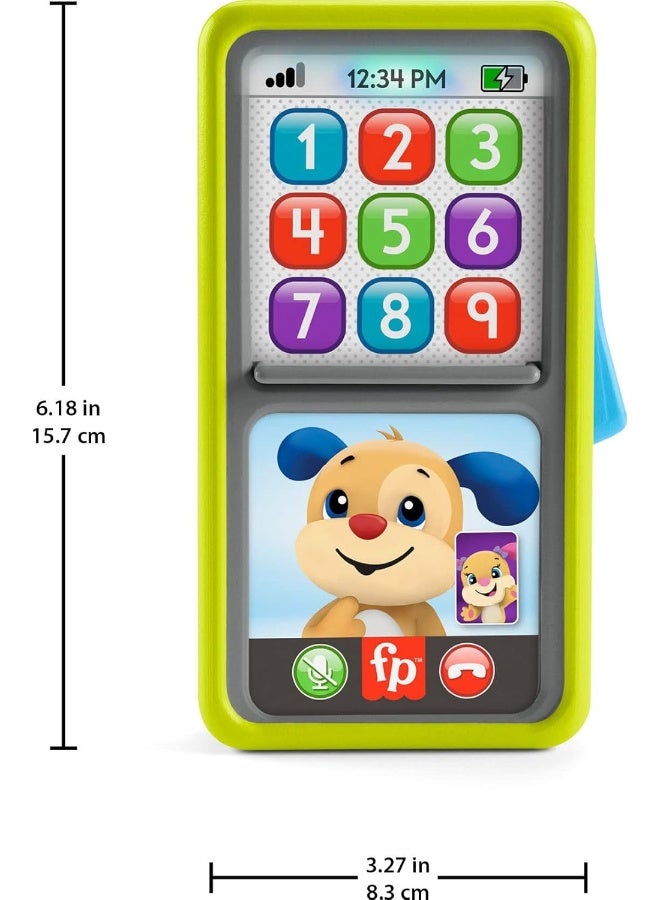 Fisher-Price Laugh & Learn Baby & Toddler Toy 2-in-1 Slide to Learn Smartphone with Lights & Music for Ages 9+ Months