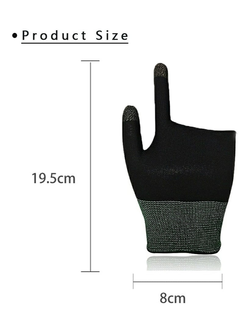 E Sports Gaming Gloves, Gaming Finger Sleeves, Anti Sweat Breathable, Thumb Sleeves for Highly Sensitive Nano Silver Fiber Material + Nylon, for PUBG Mobile Phone Games Accessories BLACK