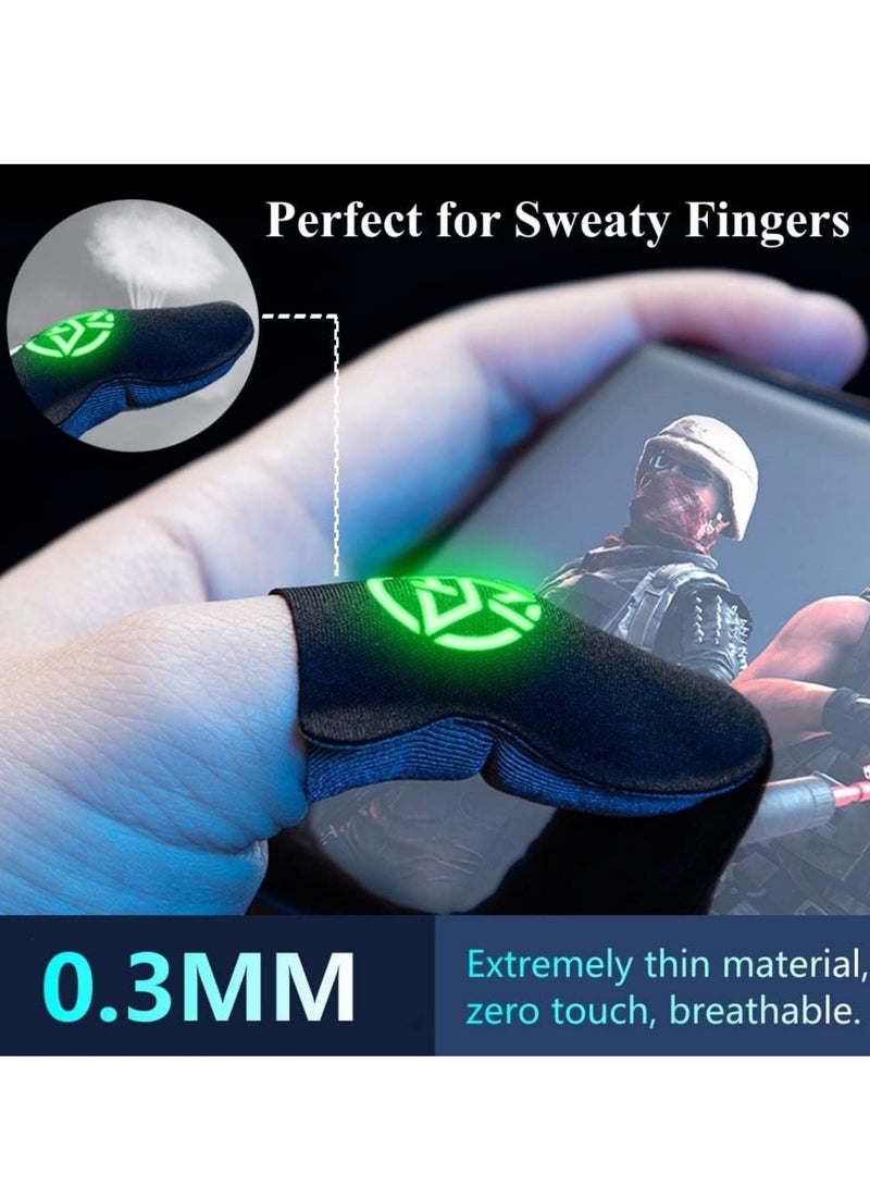 Gaming Finger Sleeves for Sweaty Hands, Ultra Thin Breathable Touchscreen Thumb Gloves, PUBG Gamer Finger Covers for Tablet iPadMobile Phone