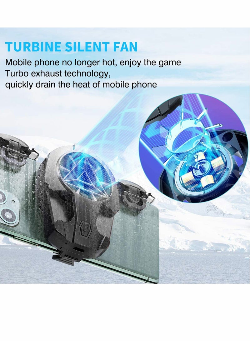 PUBG Mobile Controller, PUBG Game Fan Controller Gaming Trigger with Phone Cooling Fan the Best Shooting Partner Phone Game Controller Gamepad Joystick with Radiator for Call of Duty