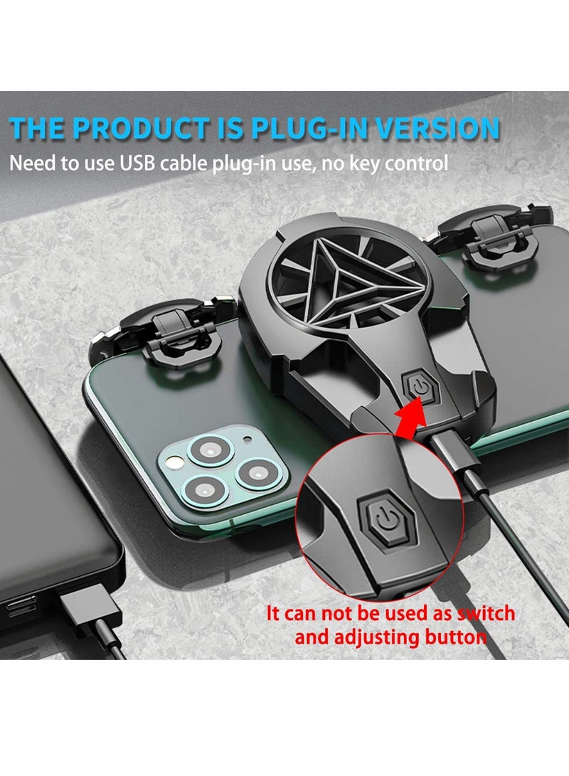 PUBG Mobile Controller, PUBG Game Fan Controller Gaming Trigger with Phone Cooling Fan the Best Shooting Partner Phone Game Controller Gamepad Joystick with Radiator for Call of Duty