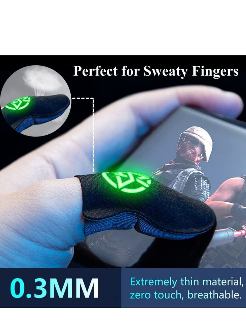 Gaming Finger Sleeves for Sweaty Hands, Ultra Thin Breathable Touchscreen Thumb Gloves, PUBG Gamer Finger Covers for Tablet iPadMobile Phone