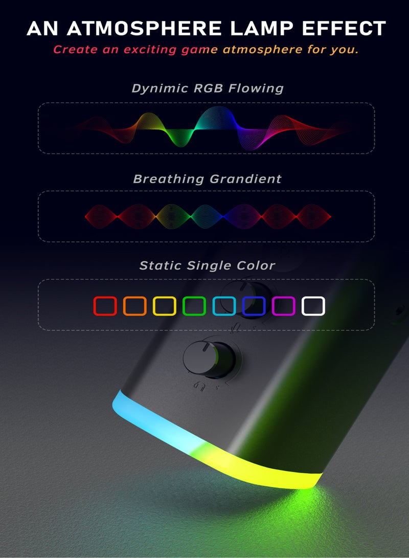 FIFINE XLR/USB Dynamic Microphone for Podcast Recording, PC Computer Gaming Streaming Mic with RGB Light, Mute Button, Headphones Jack, Desktop Stand, Vocal Mic for Singing YouTube-AmpliGame AM8 AM8 Black