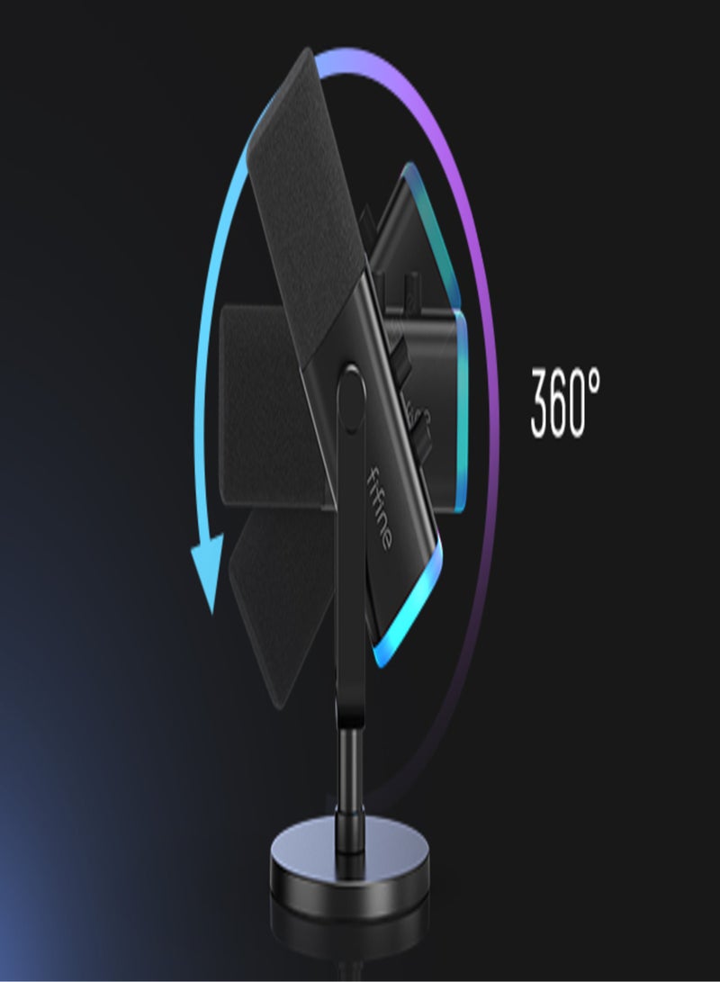 FIFINE XLR/USB Dynamic Microphone for Podcast Recording, PC Computer Gaming Streaming Mic with RGB Light, Mute Button, Headphones Jack, Desktop Stand, Vocal Mic for Singing YouTube-AmpliGame AM8 AM8 Black