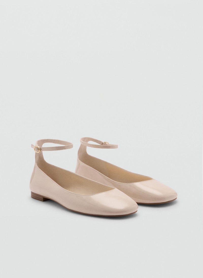 Patent Leather-Effect Ballet Flats