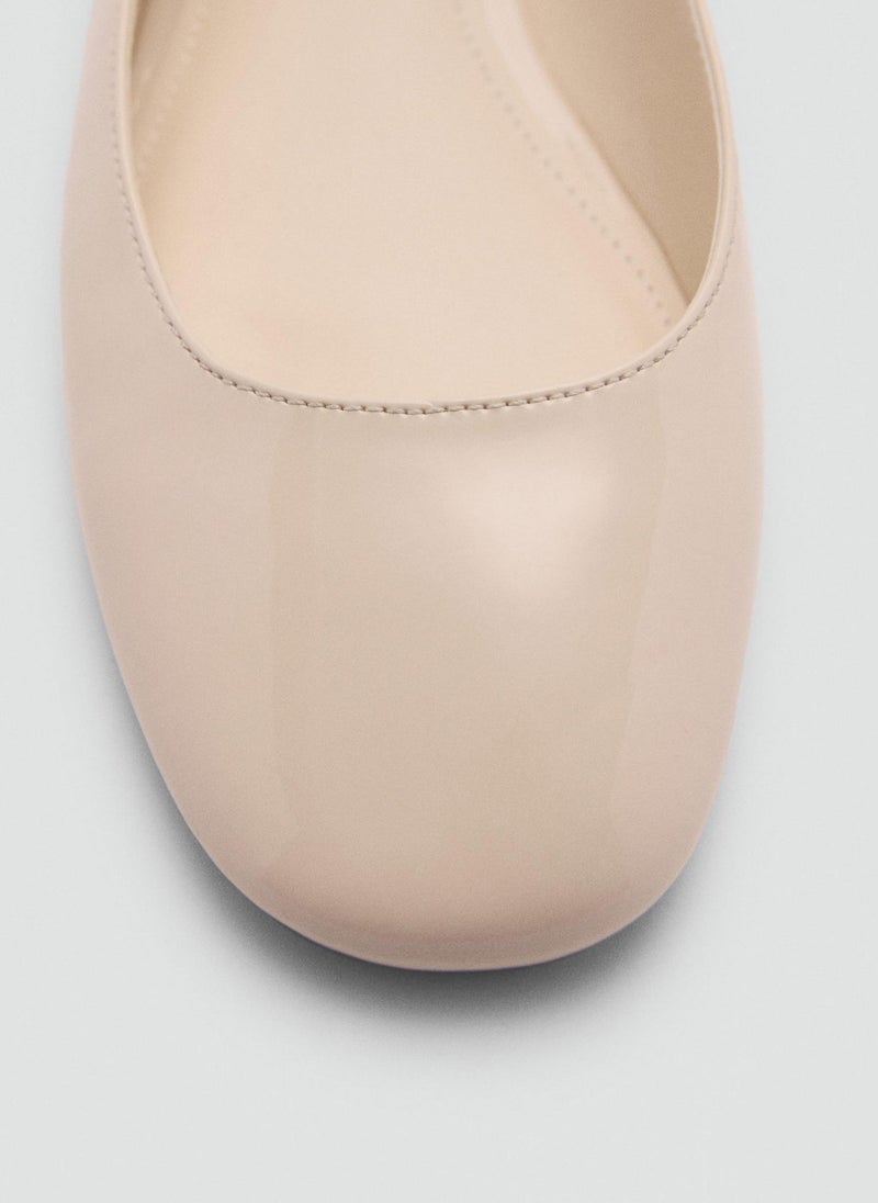 Patent Leather-Effect Ballet Flats