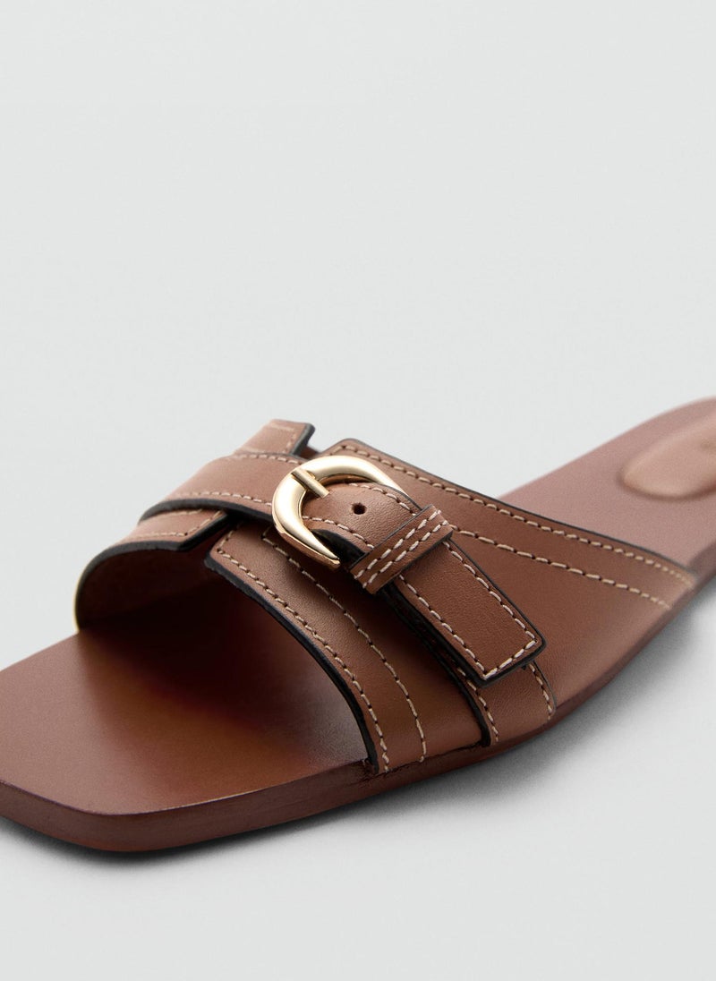 Buckle Leather Sandals