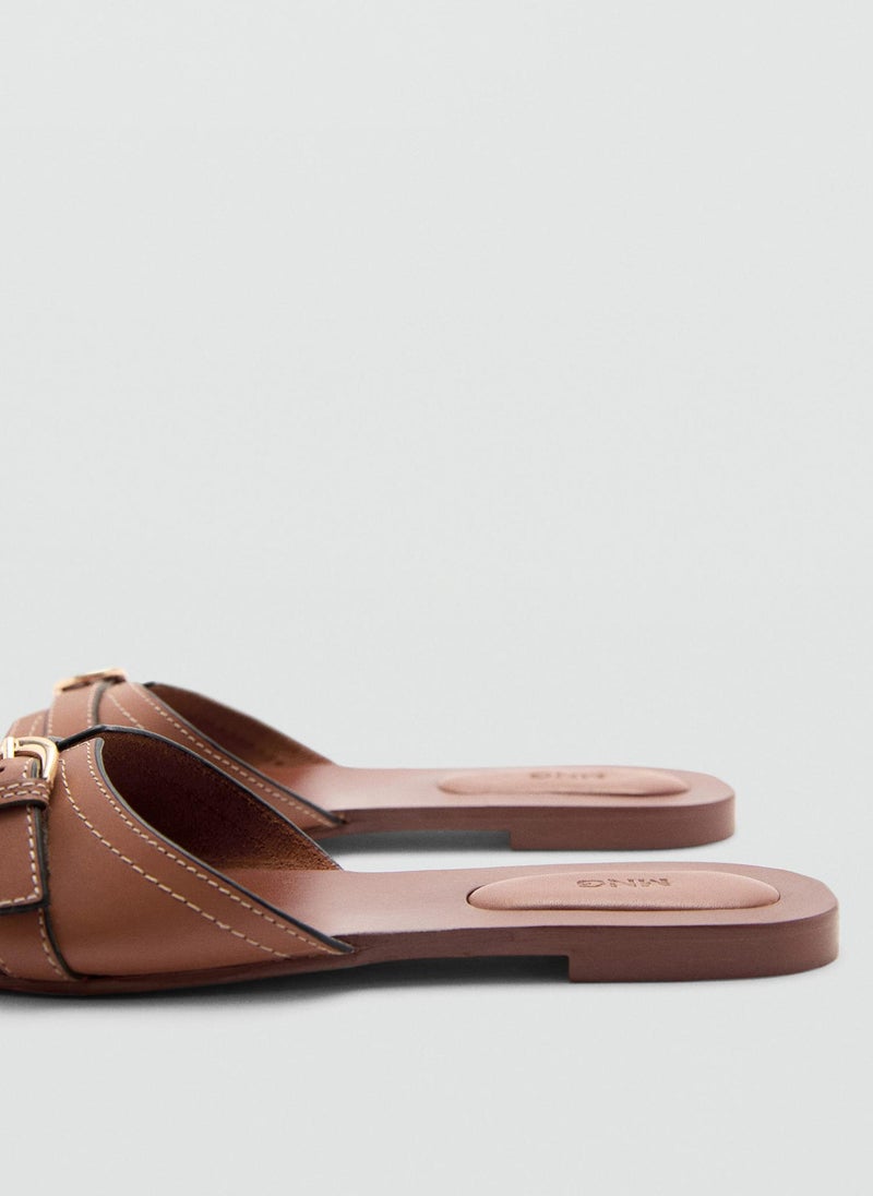 Buckle Leather Sandals