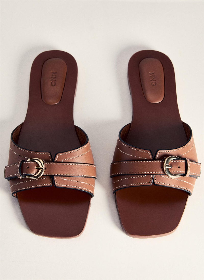 Buckle Leather Sandals