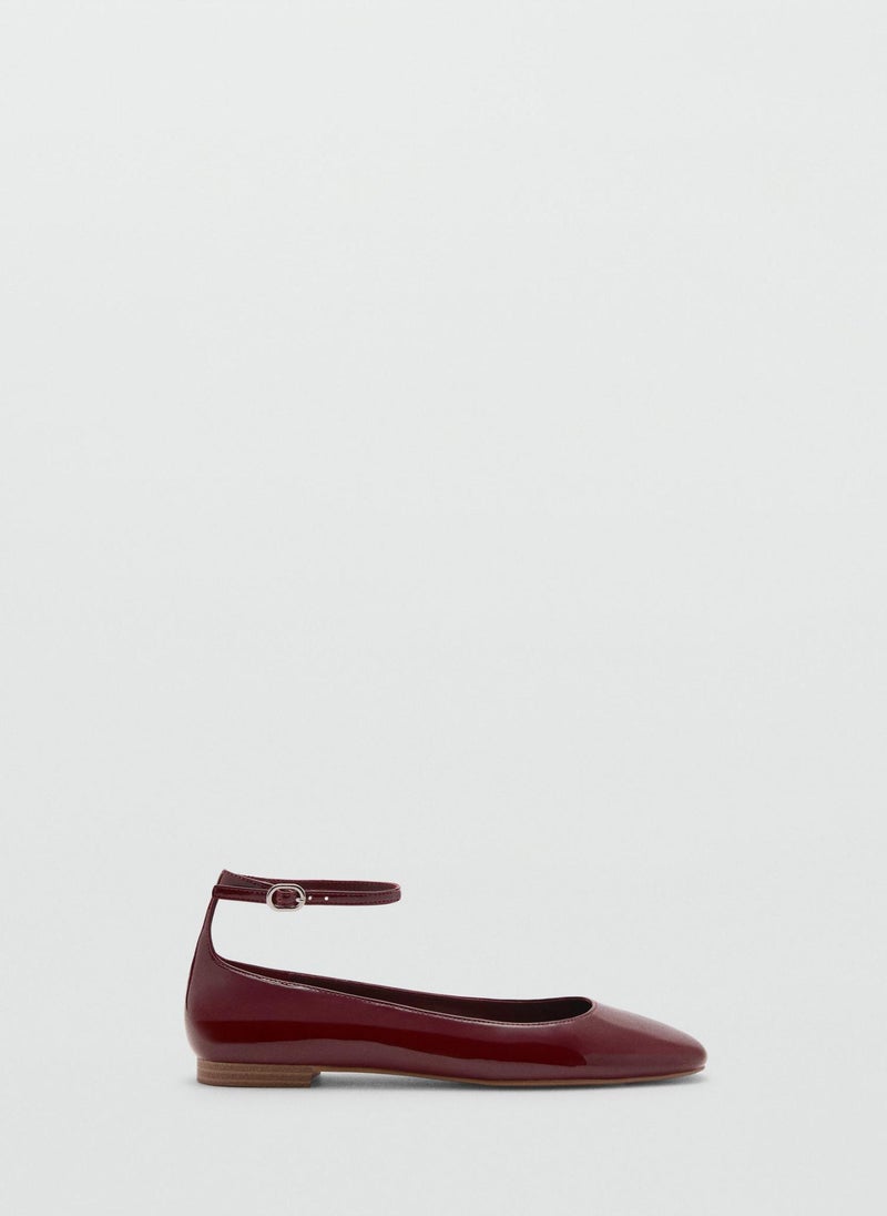 Patent Leather-Effect Ballet Flats