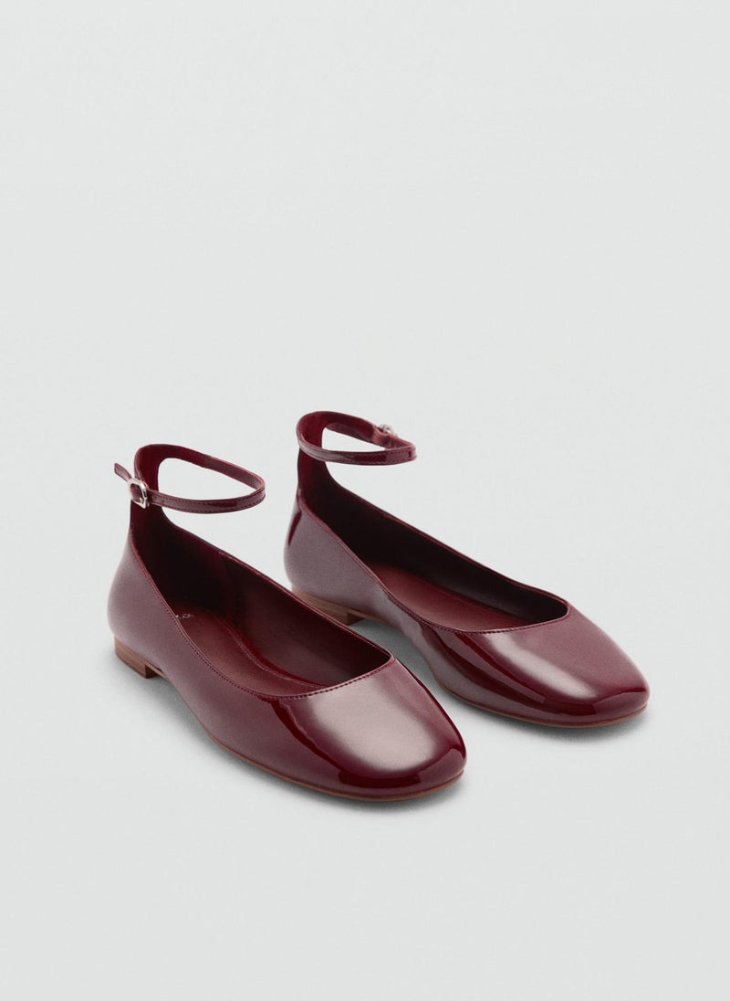 Patent Leather-Effect Ballet Flats