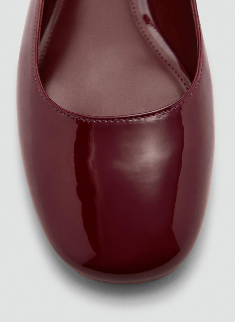 Patent Leather-Effect Ballet Flats