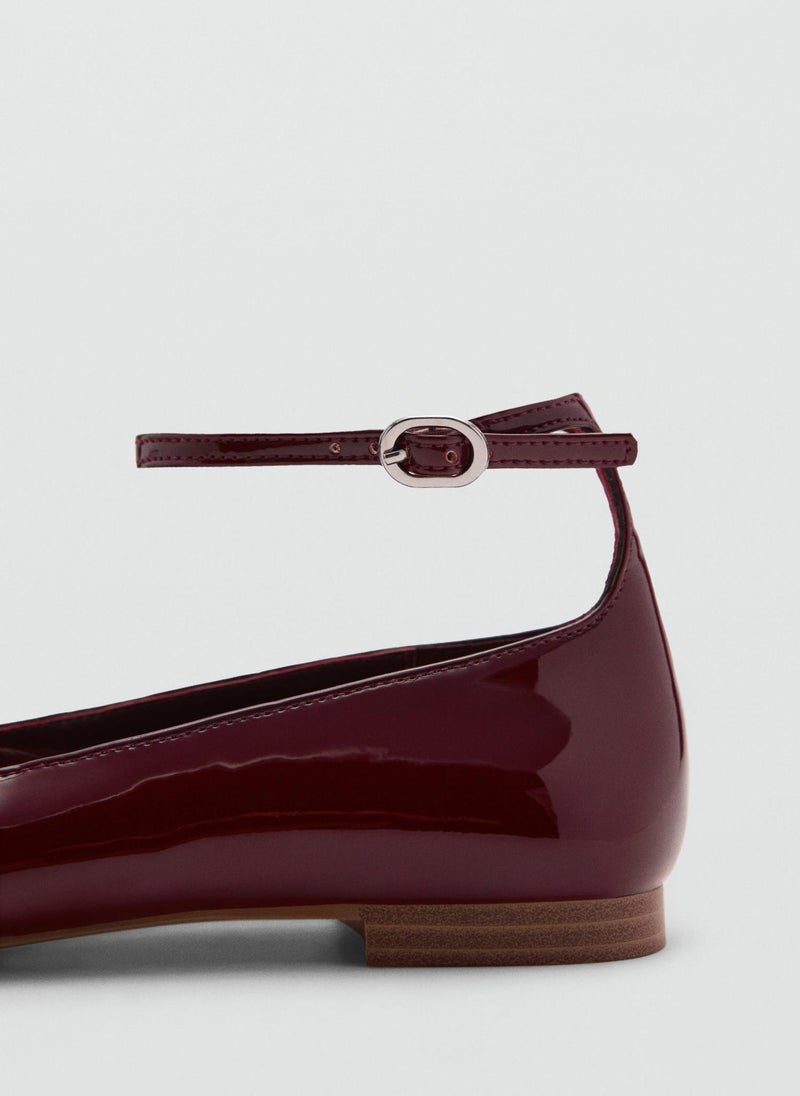 Patent Leather-Effect Ballet Flats