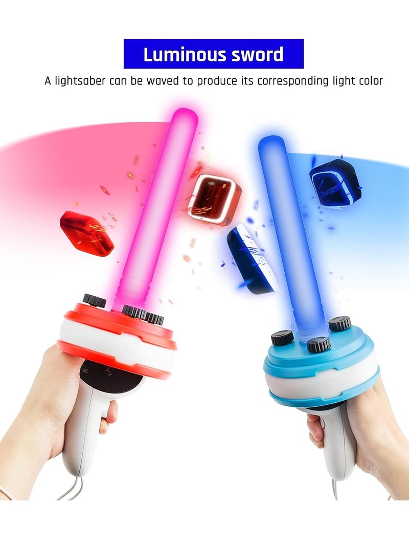 Dual Handles Extension Grips for Oculus quest2, Controllers Playing Beat Saber Games, Enhanced Lightsabers Gaming Experience for quest 2 Accessories