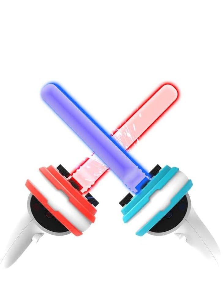 Dual Handles Extension Grips for Oculus quest2, Controllers Playing Beat Saber Games, Enhanced Lightsabers Gaming Experience for quest 2 Accessories