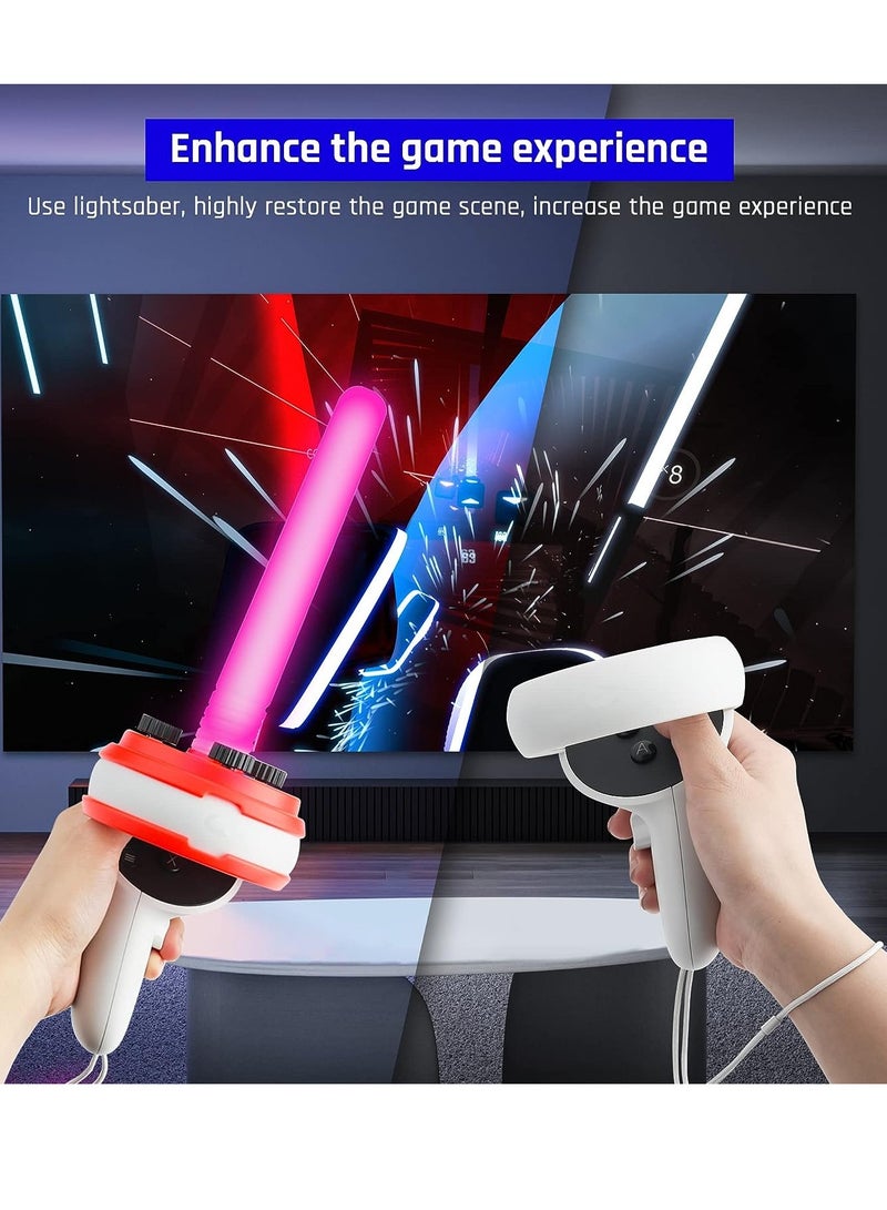 Dual Handles Extension Grips for Oculus quest2, Controllers Playing Beat Saber Games, Enhanced Lightsabers Gaming Experience for quest 2 Accessories