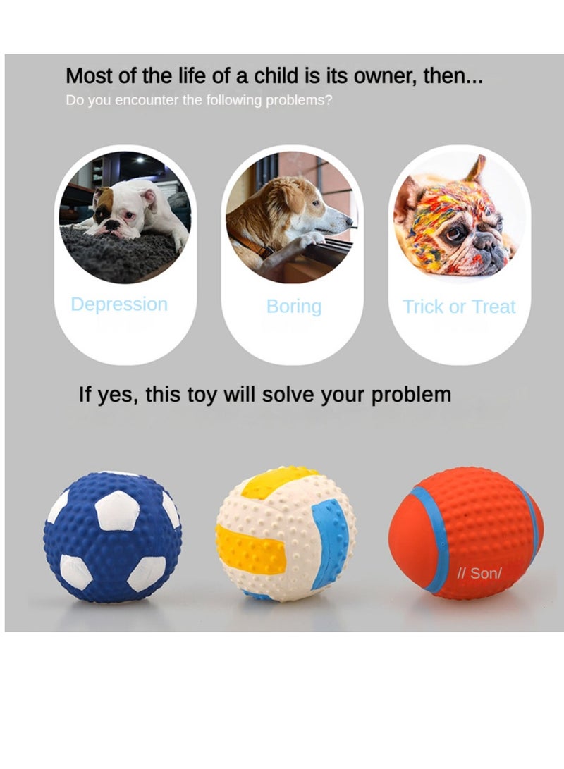 Dog Ball Toy, Dog Chew Toys Pet Squeaky Toys with Crinkle Paper, Interactive, Chewing, and Durable Toys for Puppy Dogs and Medium Dogs. Ball Orange