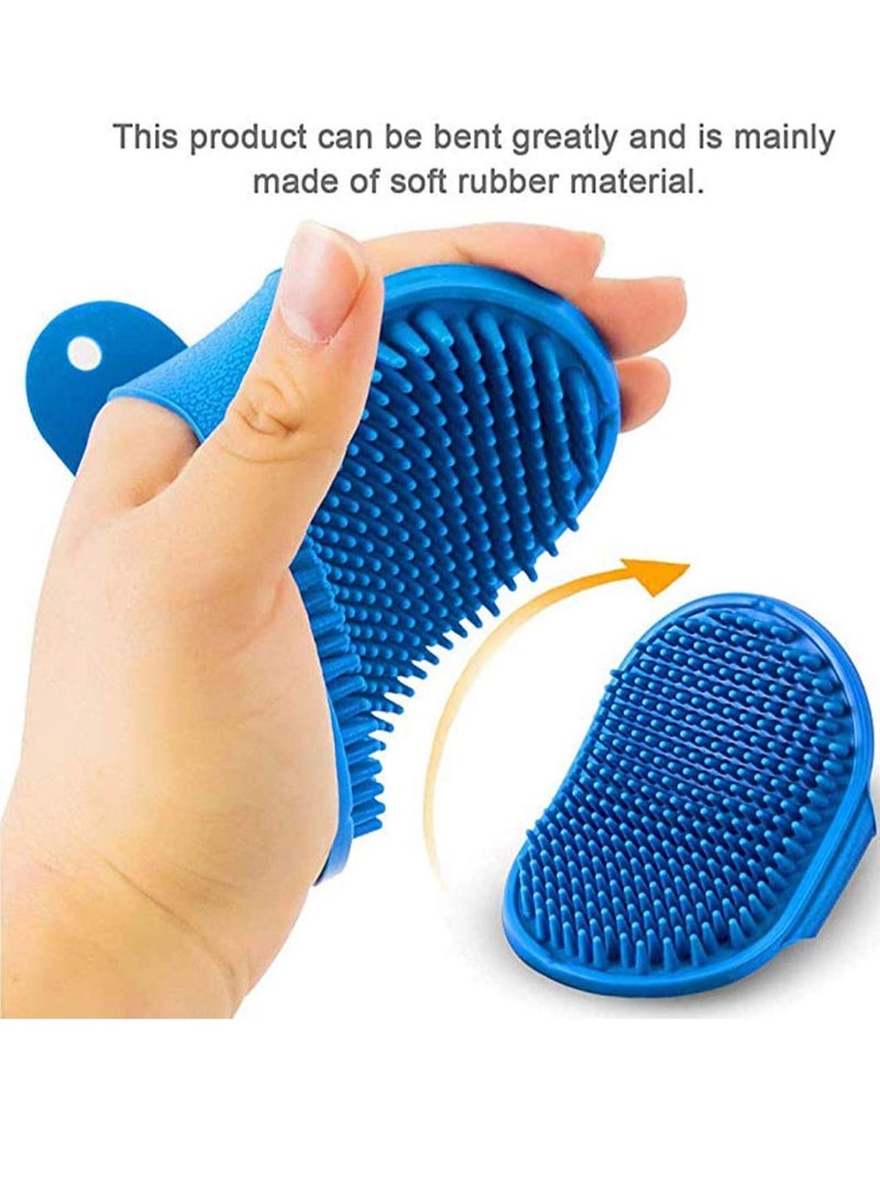 Pet Bath Massage Brush,  Grooming Tool for Shampooing and Massaging Dogs and Cats with Short or Long Hair   Soft Rubber Bristles Gently Removes Loose