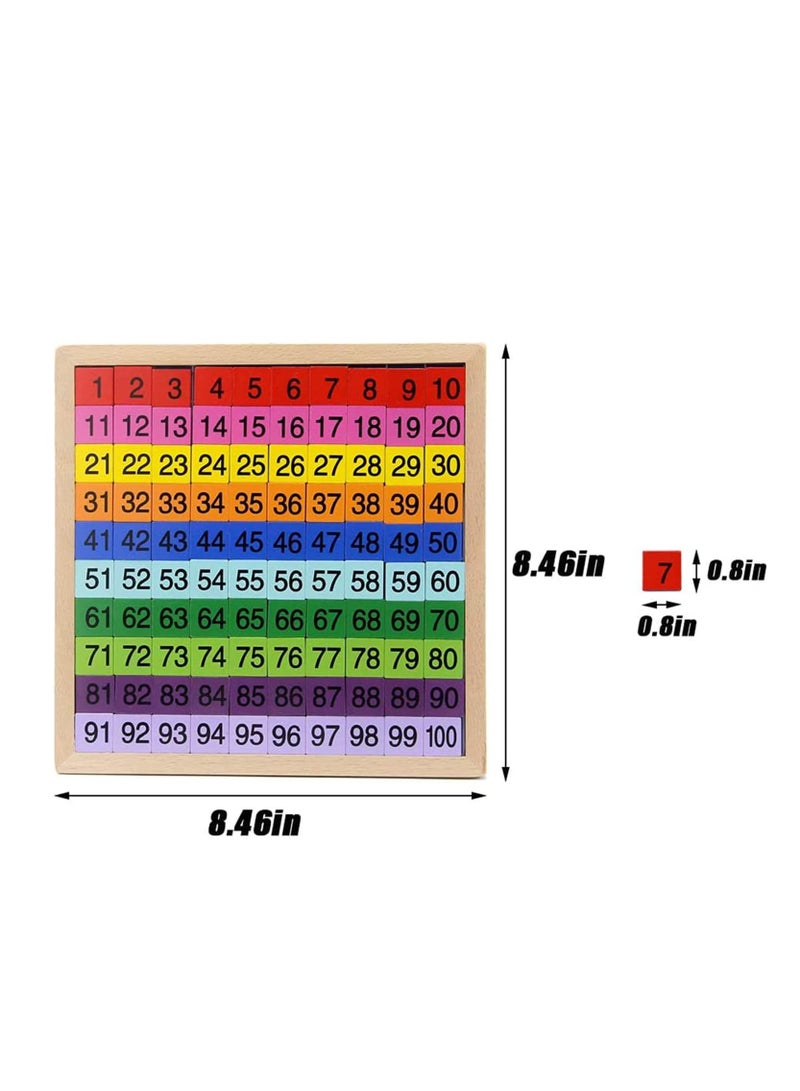 Early Childhood Education Digital Teaching Board, Wooden Math Learning Board Toy, 1 100 Consecutive Numbers Wooden Hundred Digital Board, Educational Game for Kids with Storage Bag