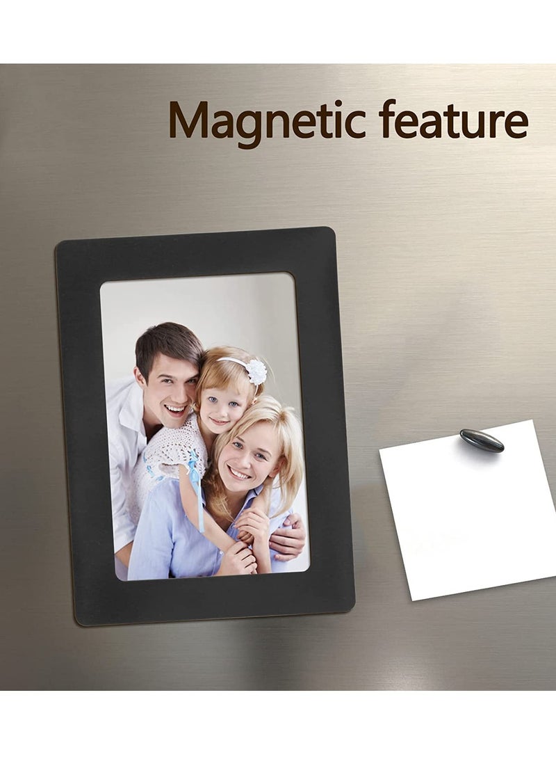 Picture Frame 4x6, 5 Pack Magnetic Photo Frames for Refrigerator, Magnetic Picture Frames suitable for Fridge, Dishwasher, Locker and Office Cabinet, Horizontally or Vertically