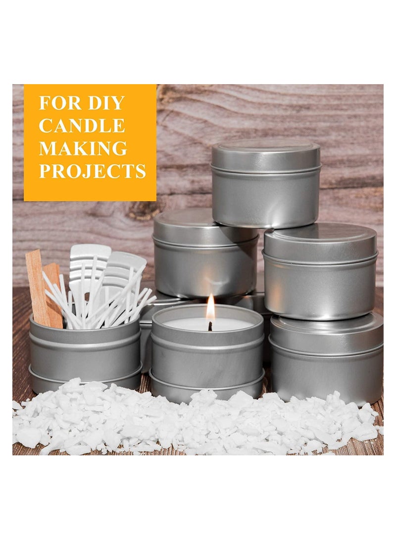 Candle Tins, 5 Piece, Metal Candle Containers for Making Candles, Arts  Crafts, Dry Storage, Party Favors and More   Round Tin with Slip On Lids 70gPiece, 118ML, Silver