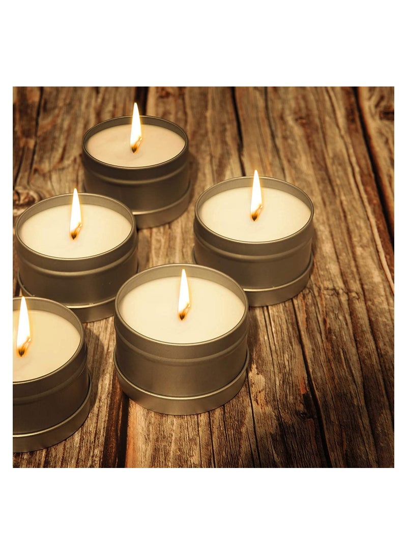 Candle Tins, 5 Piece, Metal Candle Containers for Making Candles, Arts  Crafts, Dry Storage, Party Favors and More   Round Tin with Slip On Lids 70gPiece, 118ML, Silver