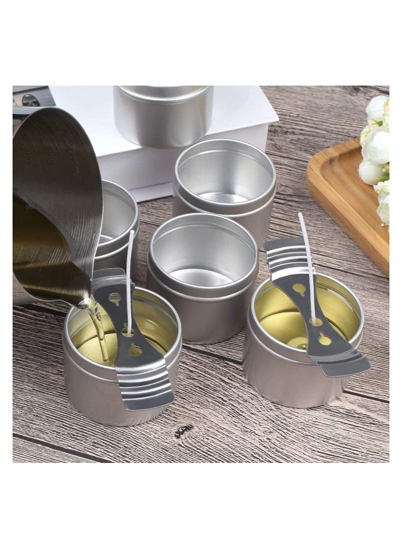 Candle Tins, 5 Piece, Metal Candle Containers for Making Candles, Arts  Crafts, Dry Storage, Party Favors and More   Round Tin with Slip On Lids 70gPiece, 118ML, Silver