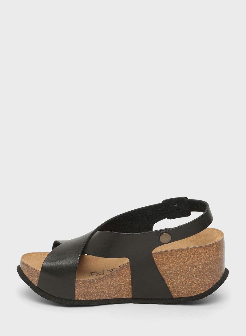 Rea Strappy Mid Heel Wedges