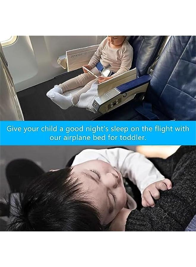 Toddler Airplane Bed, Portable Baby Airplane Seat Extender Travel Essentials for Flying with Kids, Toddlers Airplane Travel Accessories for Kids Rest Legs and Lie Down (Black)