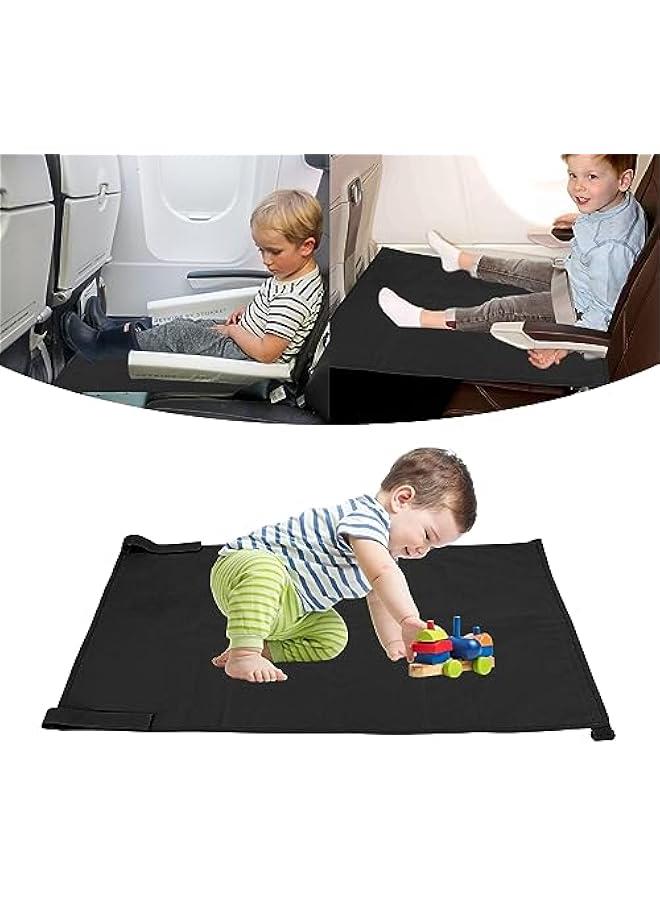 Toddler Airplane Bed, Portable Baby Airplane Seat Extender Travel Essentials for Flying with Kids, Toddlers Airplane Travel Accessories for Kids Rest Legs and Lie Down (Black)