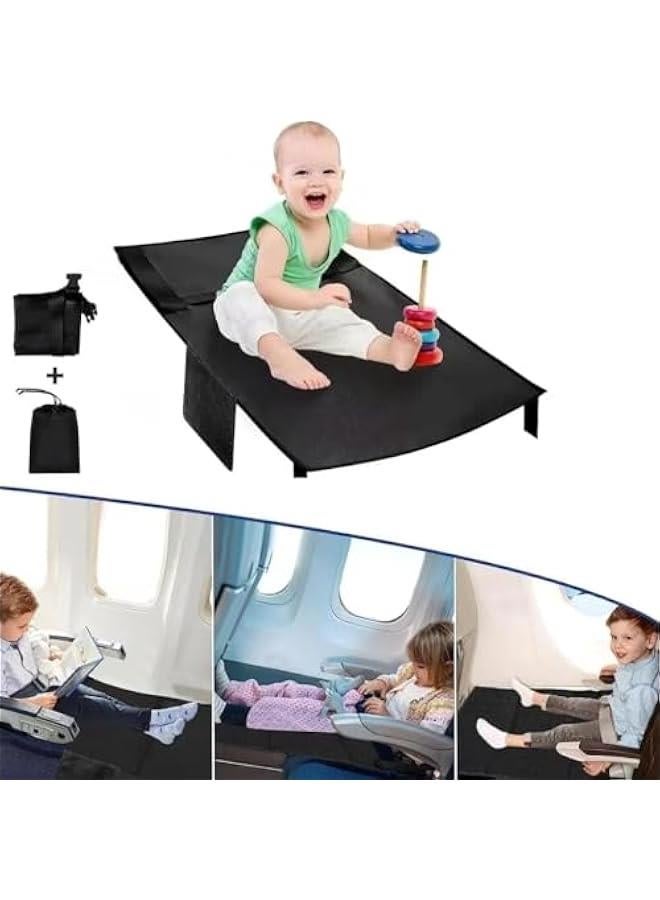 Airplane Bed for Toddler, Airplane Seat Extender for Kids, Kids Bed Airplane, Baby Plane Travel Essentials, Infant Flight Foot Rest for Airplane Travel (Black)