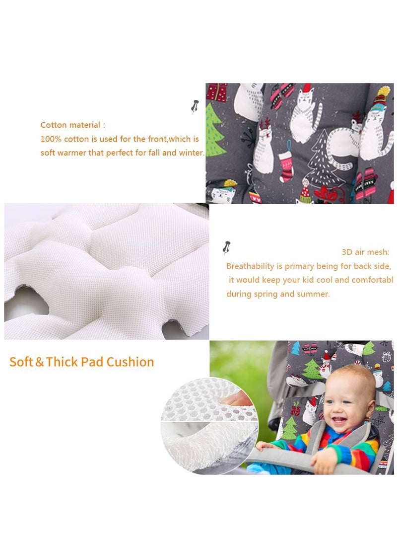 Baby Car Seat Cushion for Stroller and Car Seat, Breathable Thick Baby Cushion Pad, Double Sides Use, Kids Seat Cushion For Safe Sleeping In the Car Seat And Booster Seat Cat