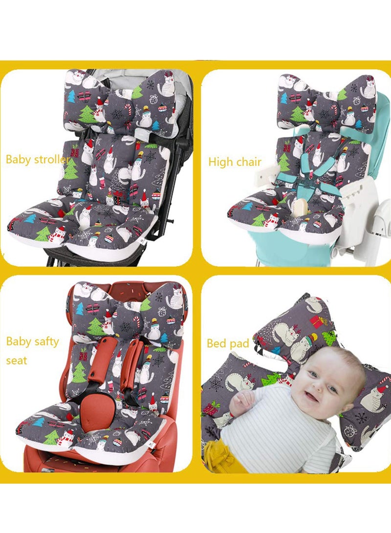 Baby Car Seat Cushion for Stroller and Car Seat, Breathable Thick Baby Cushion Pad, Double Sides Use, Kids Seat Cushion For Safe Sleeping In the Car Seat And Booster Seat Cat