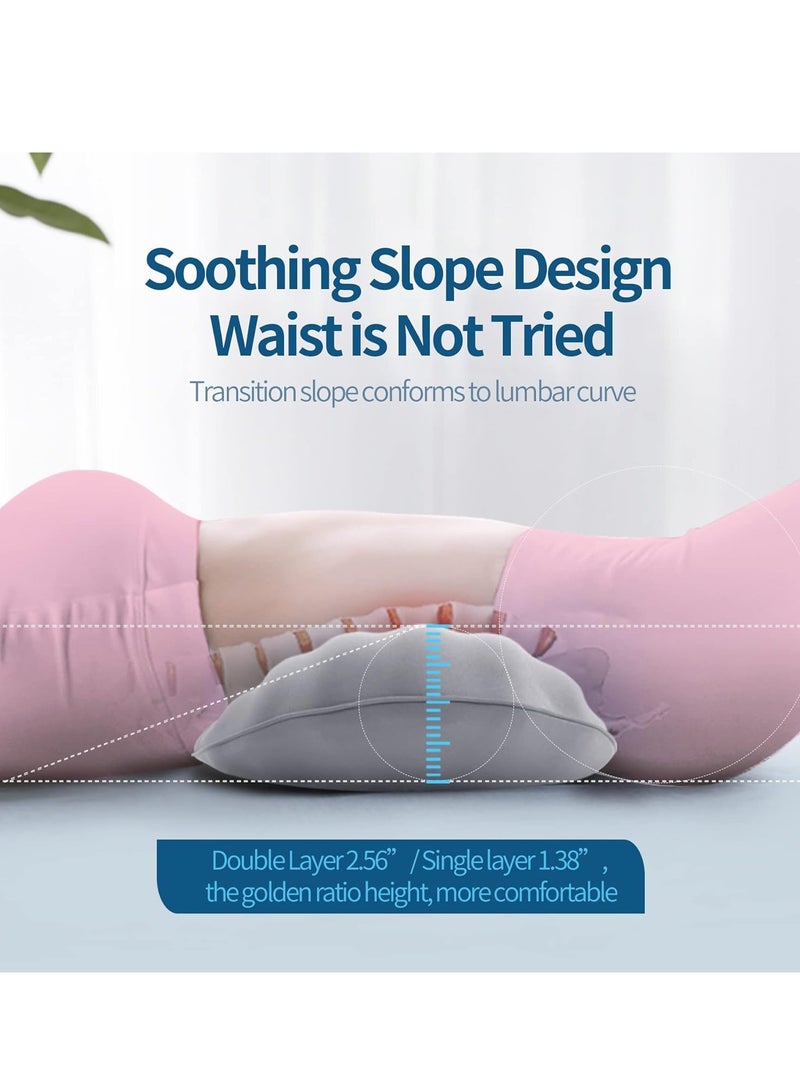 Support Pillow   Adjustable Memory Foam for Low Back Pain Relief, Ergonomic Streamlined Car Seat, Office Chair, Recliner, and Bed, Adjustable Lumbar Pillow for Sleeping, Rest