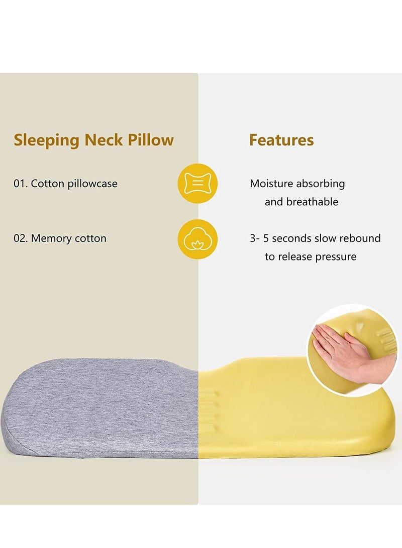 Cervical Neck Pillow for Sleeping Memory Foam Bolster Pillow for Stiff Neck Pain Relief Neck Roll Pillow Neck Support Pillow for Bed Side Sleepers Bolster Pillow Support for Sleeping Light Gray