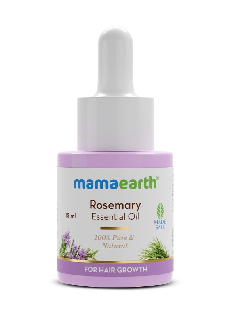 Mamaearth Rosemary Essential Oil for Hair Growth - 15 ml 100% Pure and Natural Undiluted For Hair Fall Control and Hair Strengthening