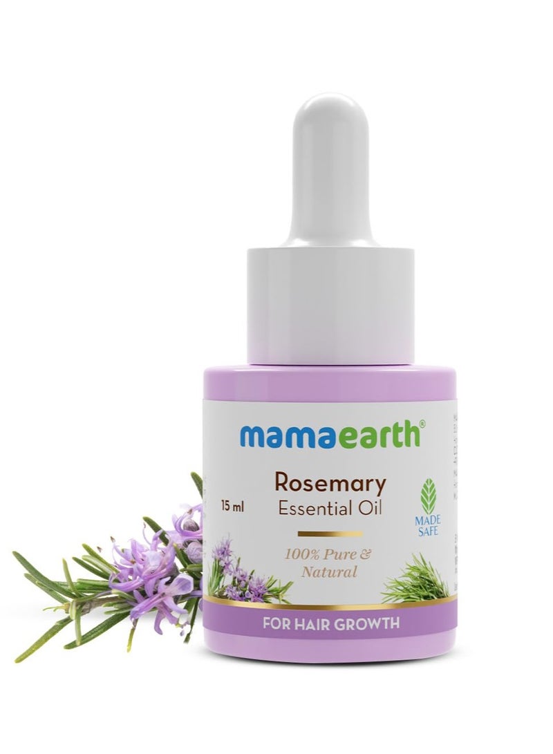 Mamaearth Rosemary Essential Oil for Hair Growth - 15 ml 100% Pure and Natural Undiluted For Hair Fall Control and Hair Strengthening