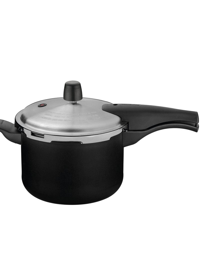 Since 1911,Made in Brazil- Vancouver Effect Aluminum Pressure Cooker with Interior and Exterior Starflon Max Nonstick Coating, Black