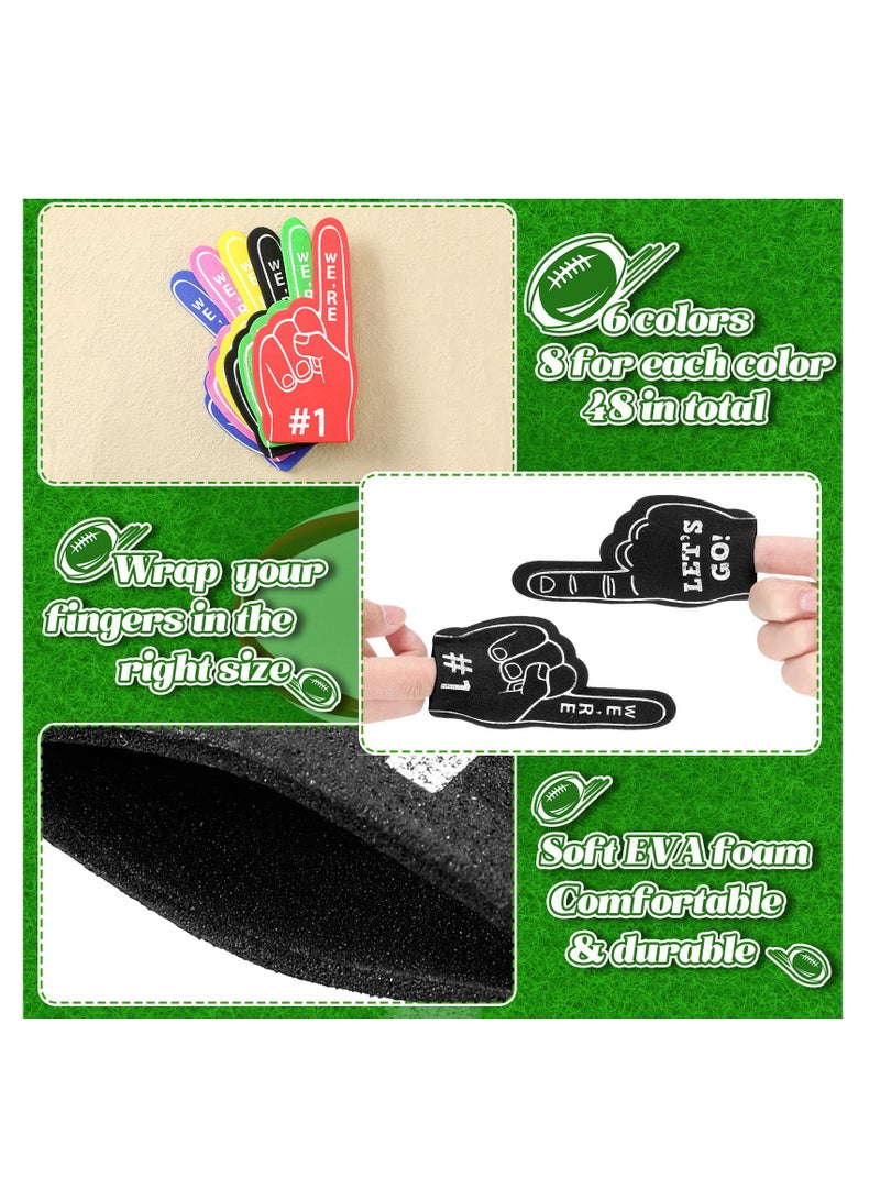 24 Mini Foam Fingers - Cheer for Your Team! Perfect Sports Party Favors & Birthday Supplies in Multi Colors for Events & Games